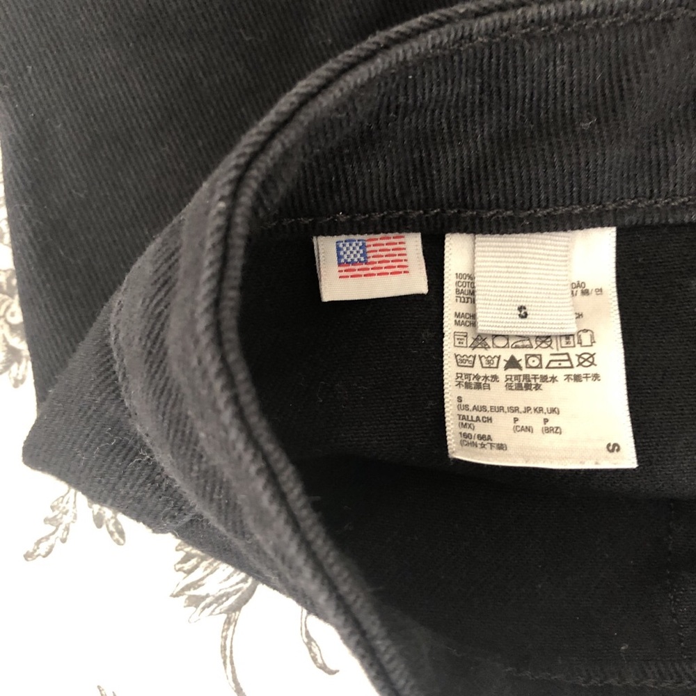 SOLD. AA black denim mini skirt - Picture 3 of 4